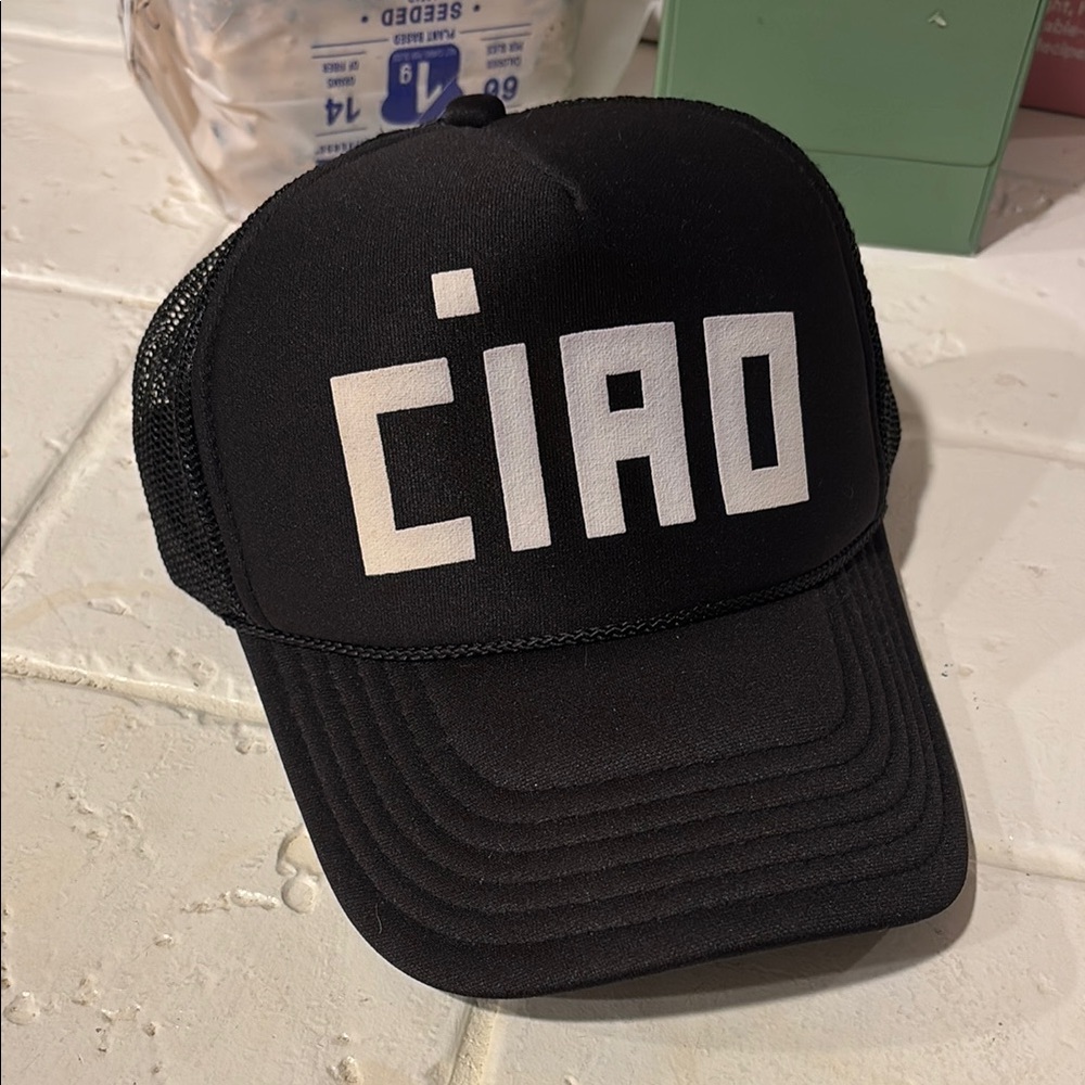 Clare V ciao trucker hat